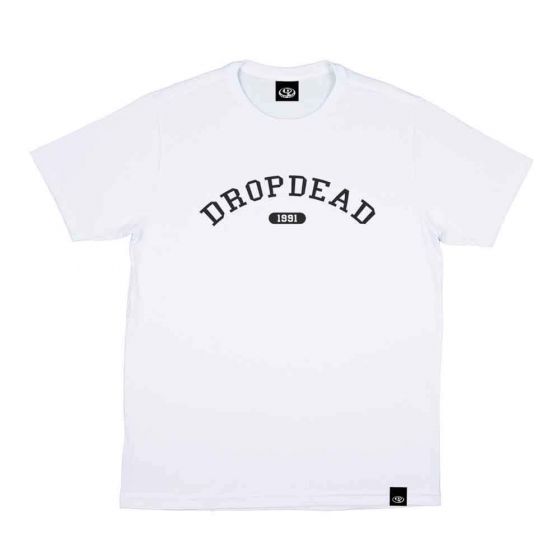 Camiseta Drop Dead Skateboards Academic Branca