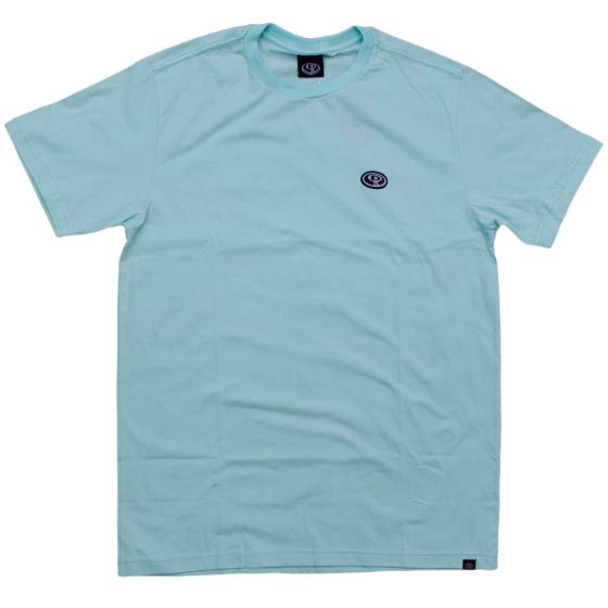 Camiseta Drop Dead Skateboards Logo Bottom Azul Turquesa