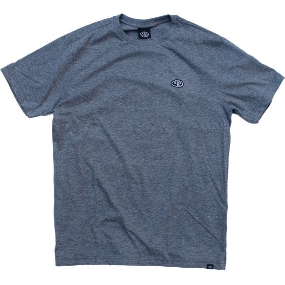 Camiseta Drop Dead Skateboards Logo Bottom Cinza Mescla