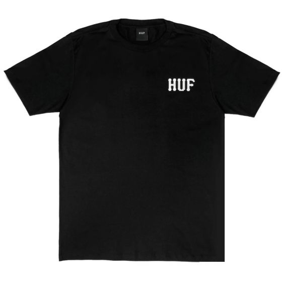Camiseta Essentials  Huf Wordwide Classic H Preto