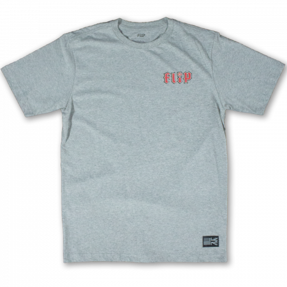 Detalhe Camiseta Flip Skateboards Hkd Plus Red Cinza Mescla Flip - Estilo Urbano