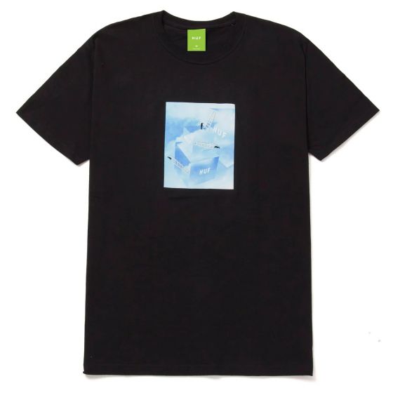 Camiseta Huf Worldwide Essentials Clouded Preto