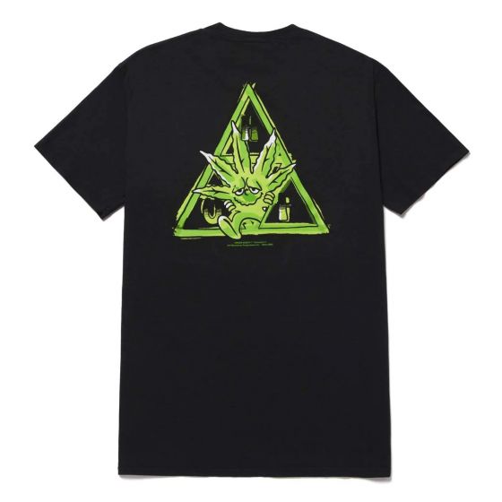 Camiseta HUF Worldwide Green Buddy Black 420 Collection