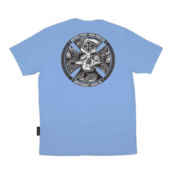 Camiseta Independent Trucks FTS Skull Azul Claro