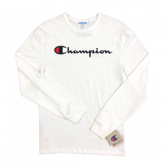 Camiseta Manga Longa - Champion Life®, Script Logo – Branco