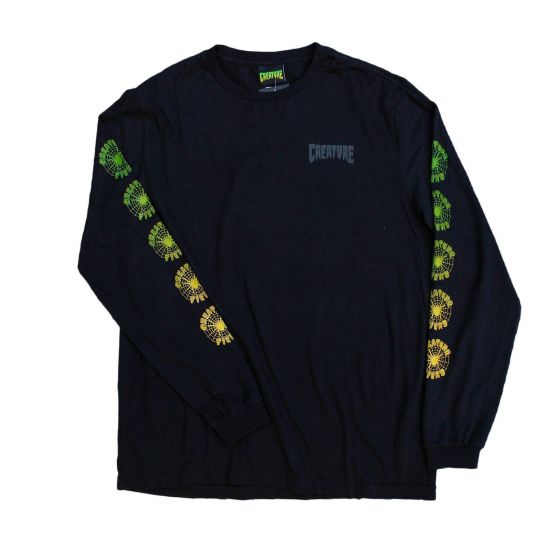 Camiseta Manga Longa Creature Skateboards Fiend Web Preta