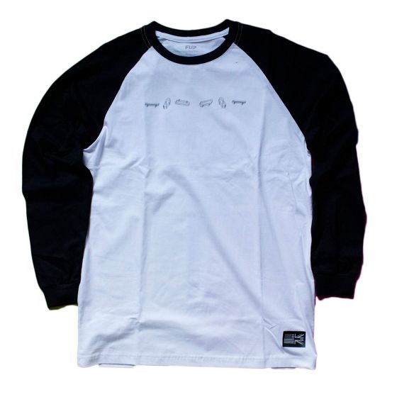 Detalhe Camiseta Manga Longa Flip Raglan 360 Branco Flip - Estilo Urbano