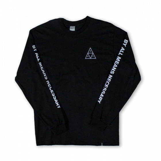 Camiseta Manga Longa HUF WorldWide Essentials TT Preta