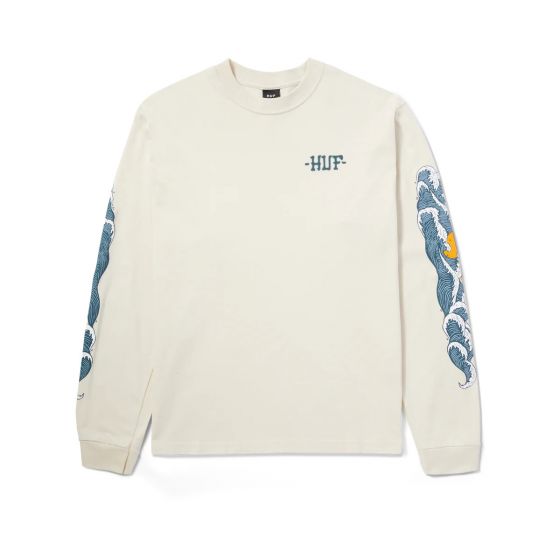 Camiseta Manga Longa HUF Worldwide Rogue Wave Off White