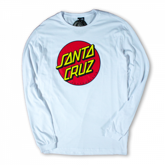 Camiseta Manga Longa Santa Cruz Skateboards Classic Dot Branca