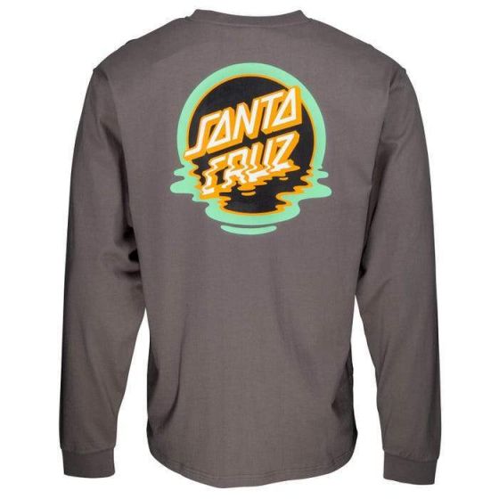 Camiseta Manga Longa Santa Cruz Skateboards Dot Reflection Chumbo
