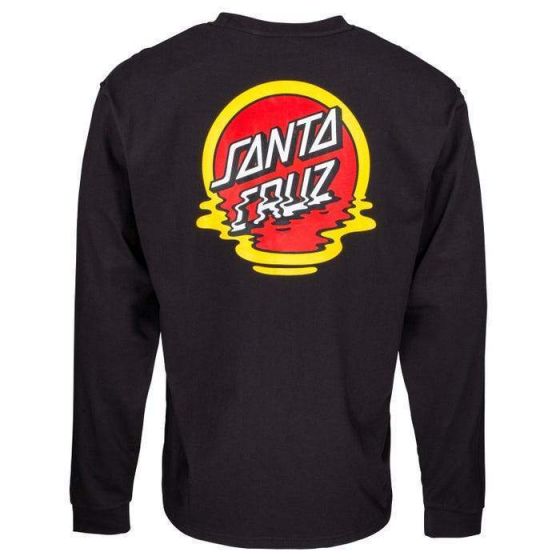 Camiseta Manga Longa Santa Cruz Skateboards Dot Reflection Preta