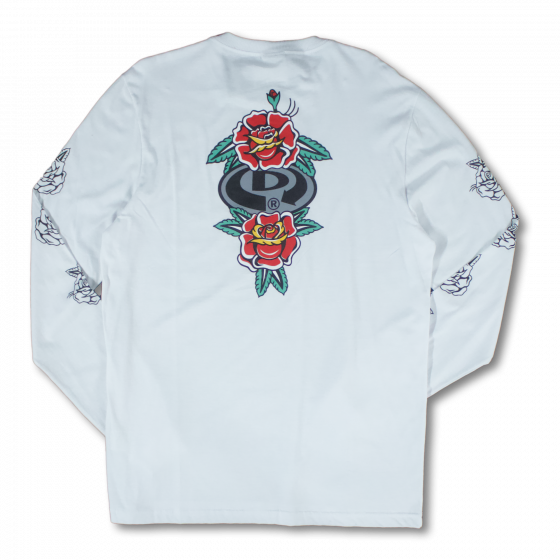 Comprar Camiseta Manga Longa DropDead Traditional Rose Branca Melbourne Skateboards - Loja Melbourne Skateboards