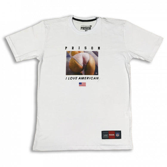 Detalhe Camiseta I Love American Branca Melbourne Skateboards - Estilo Urbano