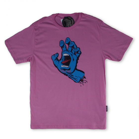 Foto Camiseta Santa Cruz Skateboards Screaming Hand Rosa Santa Cruz Skateboards - Roupa Original