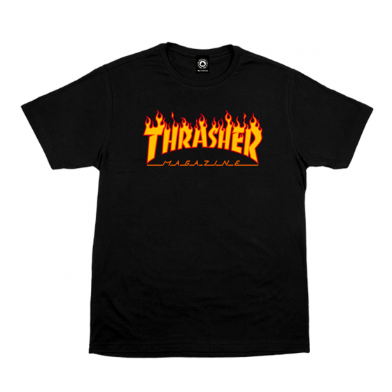 Camiseta Thrasher Magazine Flame Logo Preta