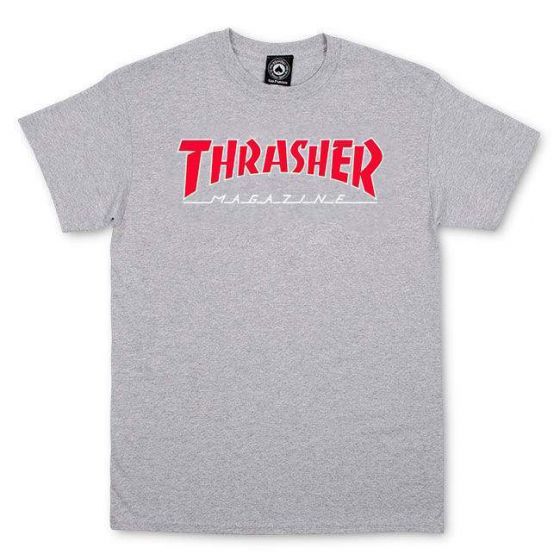 Camiseta Thrasher Magazine Outlined Cinza Mescla