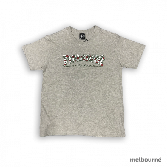 Camiseta Thrasher Roses Cinza Mescla