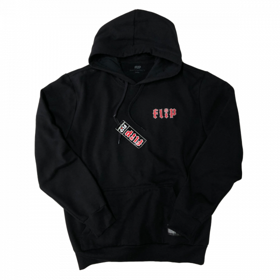 Detalhe Moletom Canguru Flip HKD Plus Chest Preto Flip - Estilo Urbano