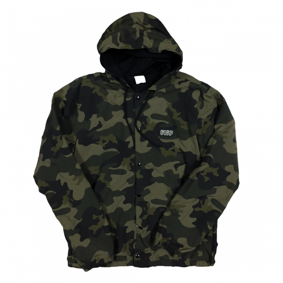 Detalhe Jaqueta Corta Vento Camuflada Flip Skateboards Flip - Estilo Urbano