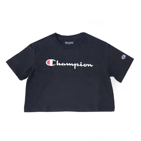 Cropped Champion Script Black