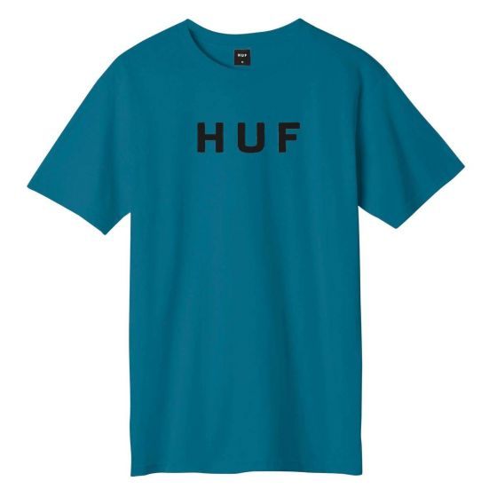 Camiseta HUF Worldwide Essentials OG Logo Azul Turquesa