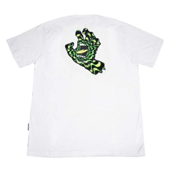 Foto Camiseta Santa Cruz Skateboards Kaleido Hand White Green Santa Cruz Skateboards - Roupa Original