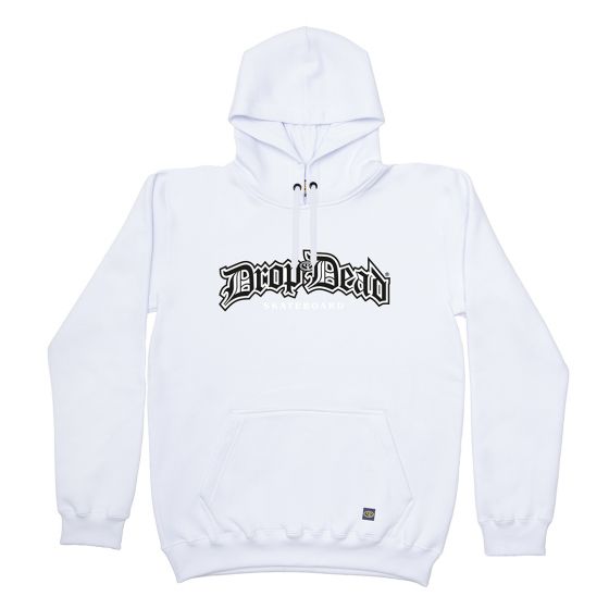 Moletom Canguru Fechado Drop Dead Gotic Branco