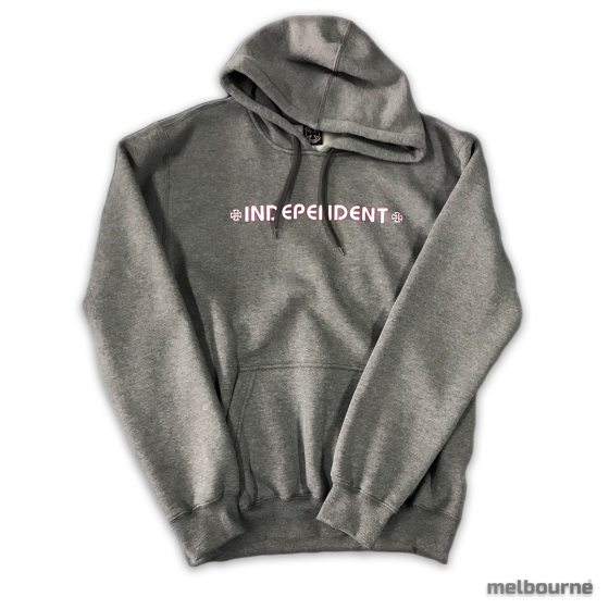 Moletom Canguru Fechado independent Bar Cross Logo 3 – Chumbo Mescla