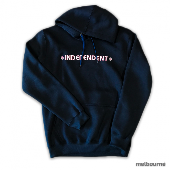 Moletom Canguru Fechado Independent Bar Cross Logo 3 – Marinho