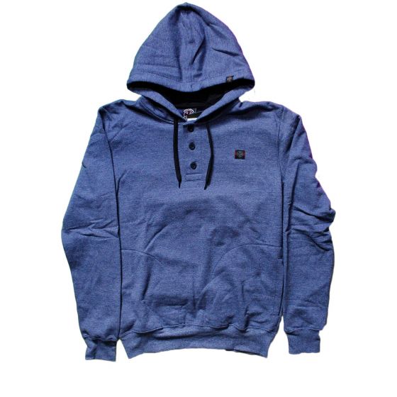 Moletom Canguru Fechado Independent Trucks Especial Label Button Azul