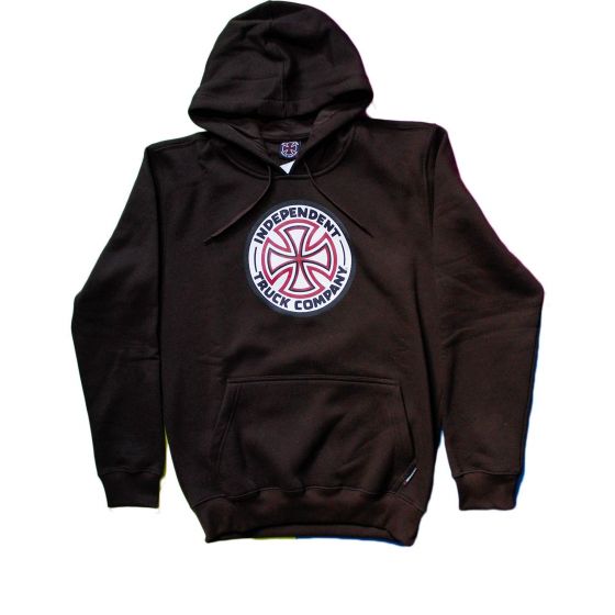 Moletom Canguru Fechado Independent Trucks Red/White Cross Marrom
