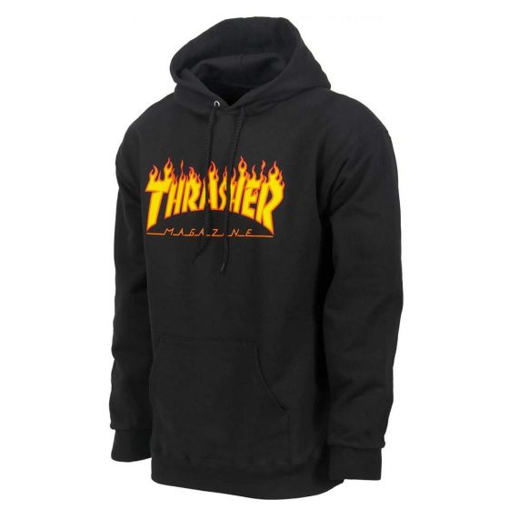 Moletom Canguru Fechado Thrasher Magazine Flame Preto