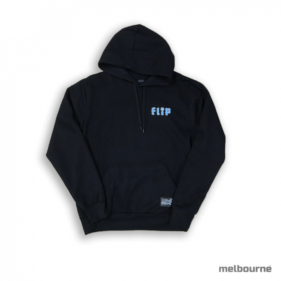 Detalhe Moletom Canguru Flip Skateboards Logo Azul Hkd Flip - Estilo Urbano