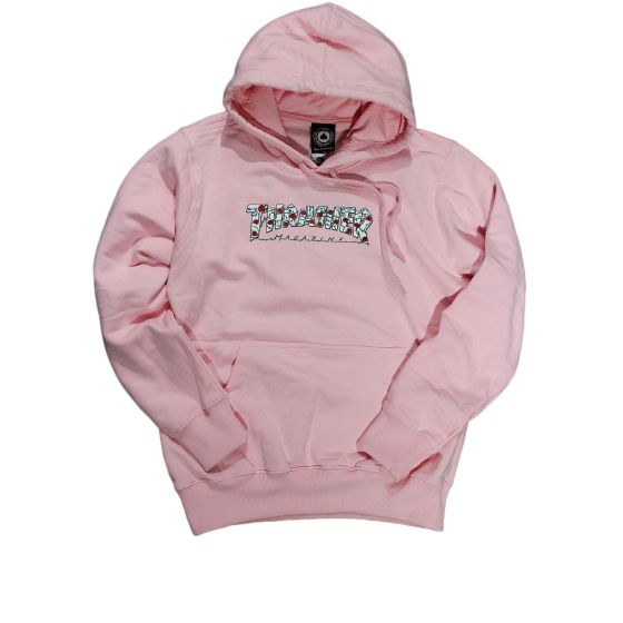 Moletom Feminino Fechado Thrasher Magazine Roses Rosa