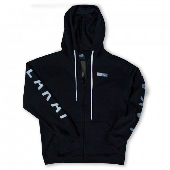 Detalhe Moletom Canguru Aberto Lakai Limited Split Long Preto Lakai Limited - Estilo Urbano