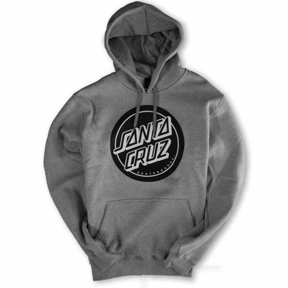 Detalhe Moletom Canguru Fechado Santa Cruz Skateboards Reverse Dot Cinza Santa Cruz Skateboards - Estilo Urbano