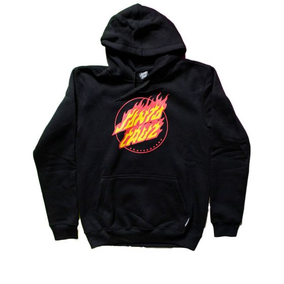 Moletom Canguru Fechado Santa Cruz Skateboards Flaming Dot Front Preto Santa Cruz Skateboards - Camiseta Skate Streetwear