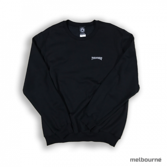 Moletom Thrasher Careca Logo Crewneck Preto