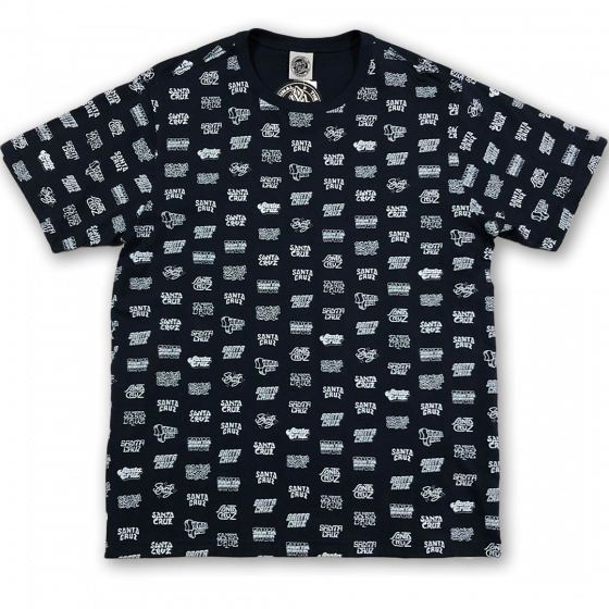 Detalhe Camiseta Especial Santa Cruz Multi Cruz Allover Marinho Santa Cruz Skateboards - Estilo Urbano