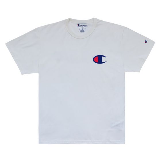 Camiseta Champion Especial/  Ath Medium  C  Logo Ink Off White