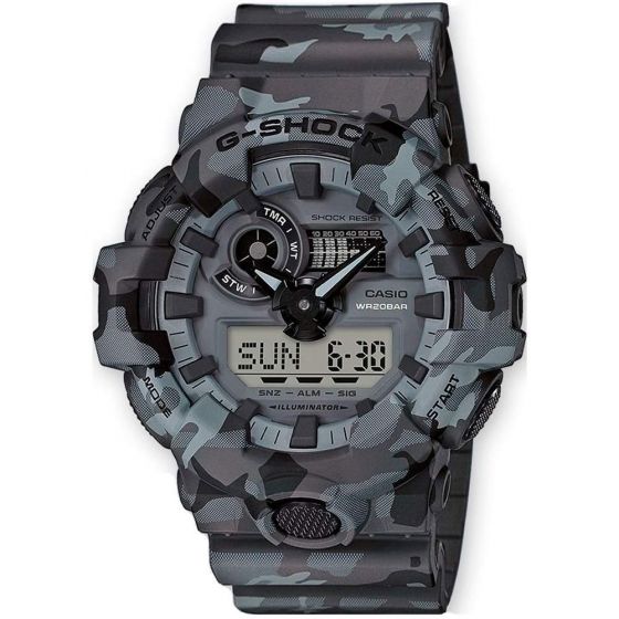 Produto Relógio G-Shock GA-700CM-8ADR Cinza Camuflado Melbourne Skateboards - Loja Oficial