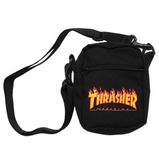 Shoulder Bag Thrasher Magazine Flame Preta