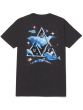 Camiseta Huf Worldwide Essentials Space Dolphins Washed Preto