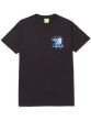 Camiseta Huf Worldwide Essentials Space Dolphins Washed Preto