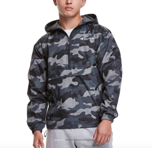Jaqueta Windbreaker Champion Stadium Packable Camuflado Cinza