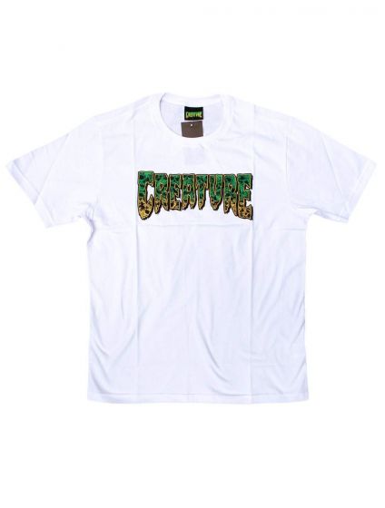 Camiseta Creature Skateboards Catacombo Logo Branca