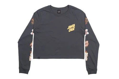 Cropped  Manga Longa Santa Cruz Dusk Track Chumbo