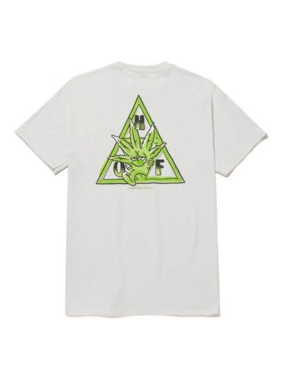 Camiseta HUF Worldwide Green Buddy White 420 Collection