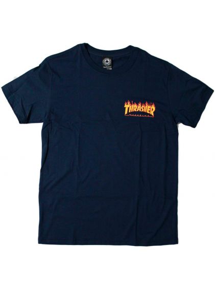 Comprar Camiseta Thrasher Magazine Flame Logo Marinho Thrasher Magazine - Loja Melbourne Skateboards